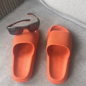 Sunglasses not for sale but this great pair of pumpkin color casual kickers are!